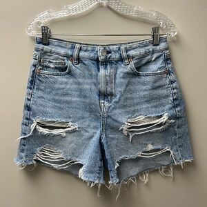 American Eagle Ripped Baggy Mom Shorts